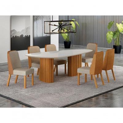 Conjunto Jantar 6 Cadeiras Maciça 2x1 Vdo Iza - Arbo Design