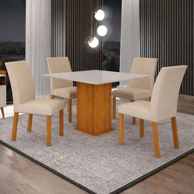 Sala De Jantar 4 Cadeiras 100%mdf 90x90 Natal Arbo Design