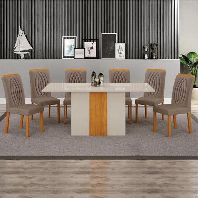 Sala De Jantar 6 Cadeiras 100%mdf 1,60x80 Dhora Arbo Design