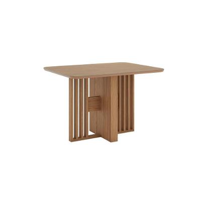 Mesa De Jantar Dinah 04 Lugares Canto Arredondado Com Vidro Sc152 Nature - Henn