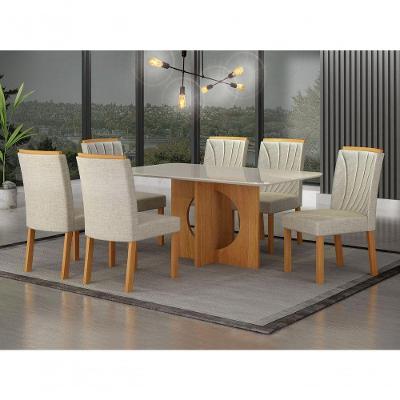 Sala De Jantar 6 Cadeiras 100%mdf 1,60x80 Sophia Arbo Design