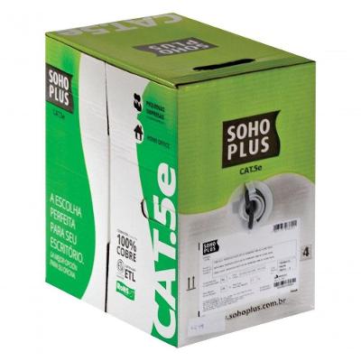 Cabo de Rede Cabo Lan U-UTP Cat.5e 24AWG 4 Pares CMX 100% Cobre Preto Furukawa