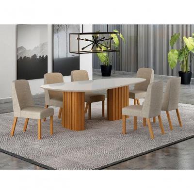 Conjunto Jantar 6 Cadeiras Maciça 2x1 Vdo Iza - Arbo Design