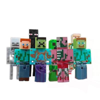 Boneco Articulado Minecraft My Home com 10 Bonecos, 2 Blocos, Zumbi e Steve Verde Smart Bracelet
