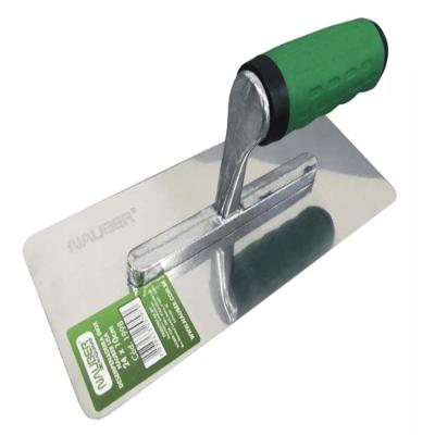 Desempenadeira Inox Lisa 24x10CM com Lâmina em Aço Inox Premium e Cabo Emborrachado Inox Nauber