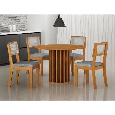 Sala De Jantar Mdf Redonda 4 Lugares Florença - Arbo Design