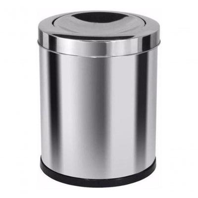 Cesto de Lixo Home 13L em Aço Inox com Tampa Basculante Vai e Vem Inox