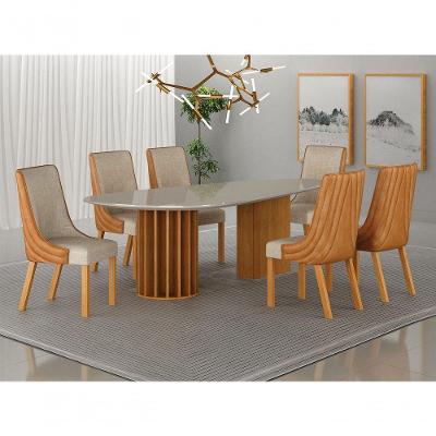 Conjunto Jantar 6 Cadeiras Maciça 2x1 Pilar Vd- Arbo Design