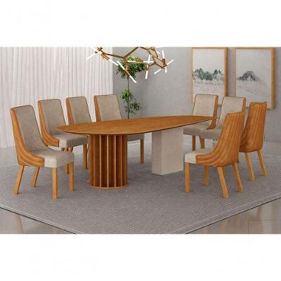 Conjunto Jantar 08 Cadeiras Maciça 2x1 Pilar - Arbo Design