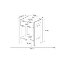 Mesa Cabeceira Infantil AZ1016 c/ 1 Gaveta Branco/Nogal - Tecno Mobili - 2