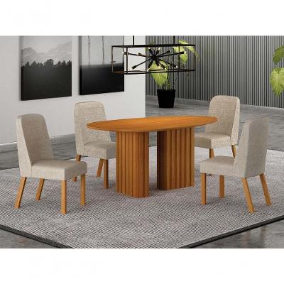 Conjunto Jantar 4 Cadeiras Maciça 1,35x90 Iza - Arbo Design
