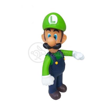 Boneco Action Figure Luigi Super Size 23CM - Super Mario World Articulado Colecionável Verde