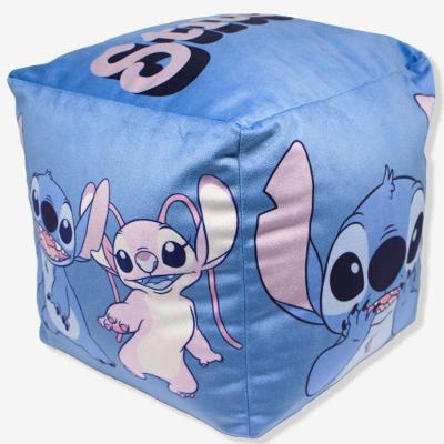 Almofada Cubo Stitch - Disney com Toque Macio e Aveludado Enchimento em Fibra Azul Lilo e Stitch