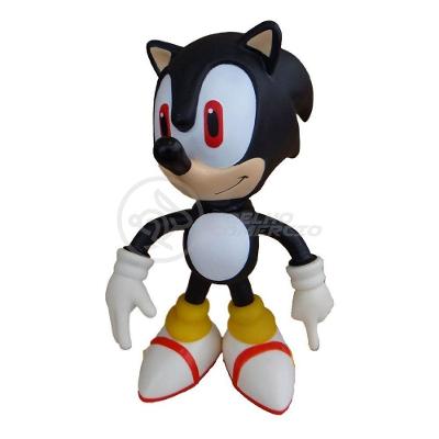 Boneco Action Figure Sonic Preto Articulado Grande Super Size 23CM com Diferencial Preto Sonic World