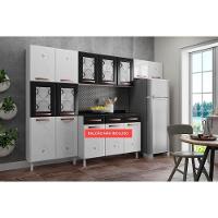 Kit de Cozinha Modulada 3 Peças Mirage New  (2 Armários + 1 Paneleiro) CPT115 Branco/Preto - Telasul