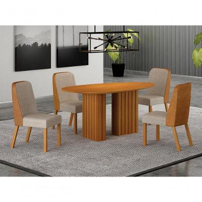 Conjunto Jantar 4 Cadeiras Maciça 1,35x90 Iza - Arbo Design