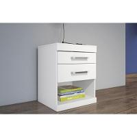 Mesa Cabeceira Havana c/2 Gavetas Branco - Santos Andirá - 3