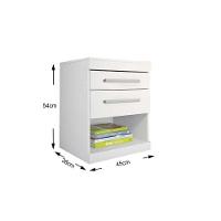 Mesa Cabeceira Havana c/2 Gavetas Branco - Santos Andirá - 4