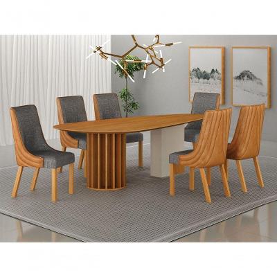 Conjunto Jantar 6 Cadeiras Maciça 180x90 Pilar C Arbo Design