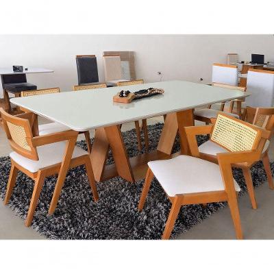 Sala De Jantar Madeira Maciça 8 Lugares 2,20 Oslo- Imperial
