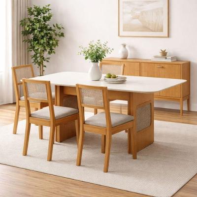 Conjunto Jantar 4 Cadeiras Telinha Nápoli 120x80 Arbo Design