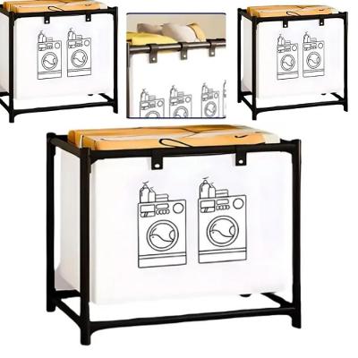 Cesto Organizador de Roupa Multiuso em Metal Plástico e TNT com Forro Removível Branco Yeet
