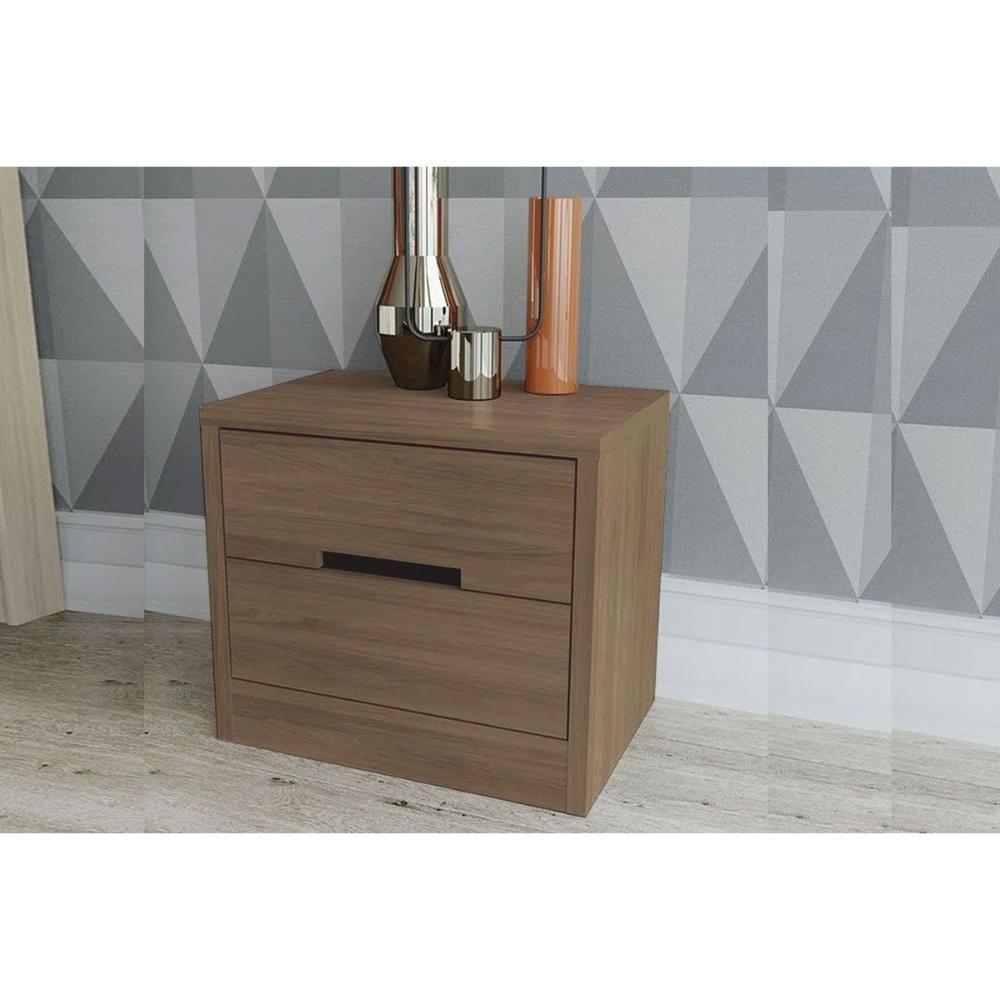 Mesa Cabeceira S822 c/ 2 Gavetas Nogueira - Kappesberg - 3