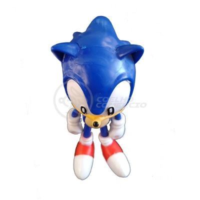 Boneco Action Figure Sonic The Hedgehog Azul 16cm Somic Sega Videogame Colecionável Azul Smart