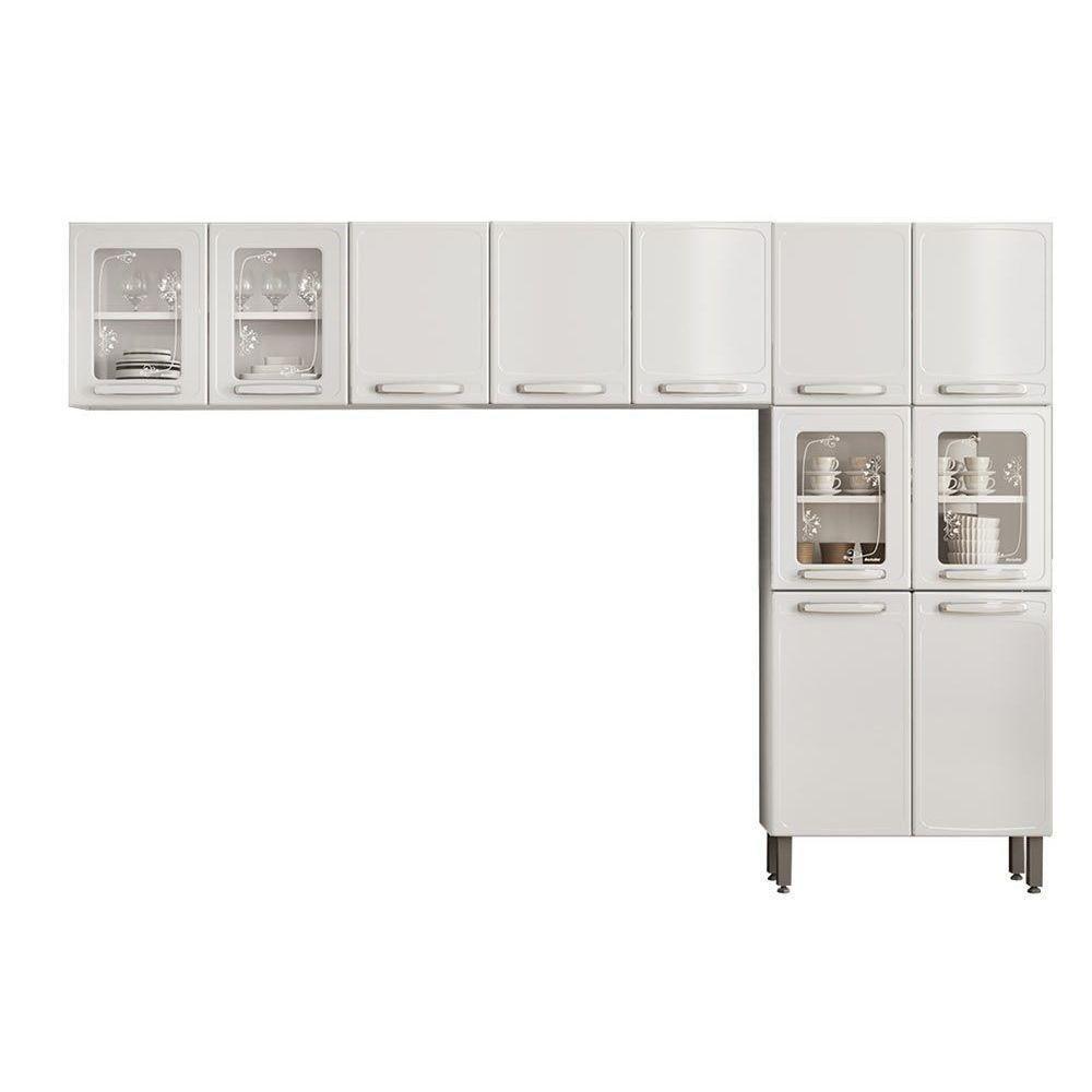 Cozinha Compacta Evidence 3 Peças (2 Armários + 1 Paneleiro) CPT55 Branco - Bertolini - 1