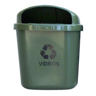 Cesto para Coleta Seletiva Individual 40 l para Poste Ou Parede Preto Branco Azul Amarelo Vermelho