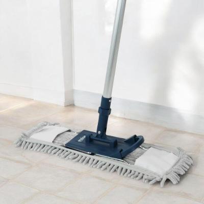Conjunto Super Mop de Microfibra 40CM com Cabo Telescópico 1,40M e Refil Eletrostático Azul, Cinza