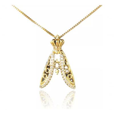 Colar Premium Colchões Nossa Senhora com Zircônias Folheado em Ouro 18K Corrente 45CM Dourado