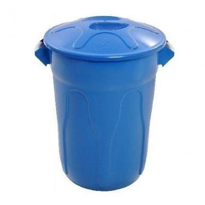 Cesto Plástico 40 Litros com Tampa Sobrepor 40L Polipropileno Azul Higipack
