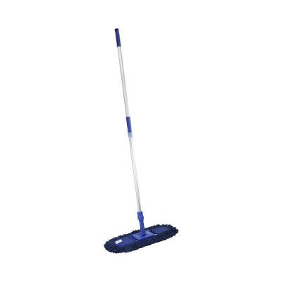 Conjunto Mop de Algodão 60CM com Cabo Telescópico 1,40M e Refil para Limpeza em Microfibra Azul