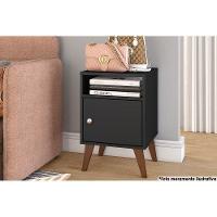 Mesa Cabeceira RT3145 c/ 1 Porta Preto - Movelbento - 1