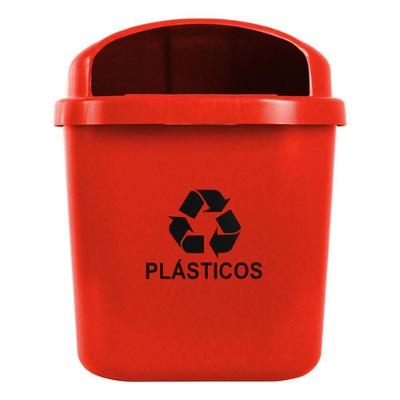 Cesto para Coleta Seletiva Individual 40 l com Tampa Frontal Amarelo Higipack