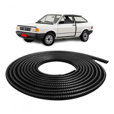 Borracha de Acabamento Automotivo para Carro Couro de Cobra Gol Quadrado 05 METROS Preto Uniflex