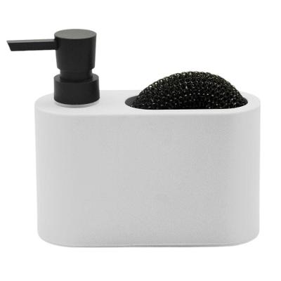 Dispenser para Detergente Acqua Tpc com Organizador de Esponja em Plástico ABS Branco 300ML
