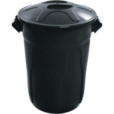 Cesto de Lixo Plástico com Tampa 40L em Polipropileno PP Preto