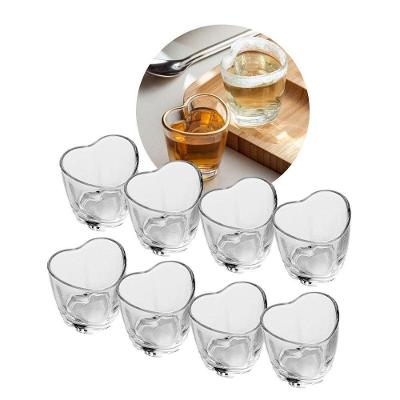 Jogo 8 Copos Para Shot De Vidro Dose Degustação Coração Transparente Lyor 50ml