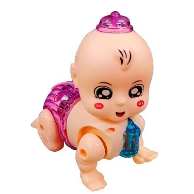 Boneca Bebê Interativa Bebê Engatinha Interativo com Luzes e Sons, Movimentos Realistas Rosa Shopmix