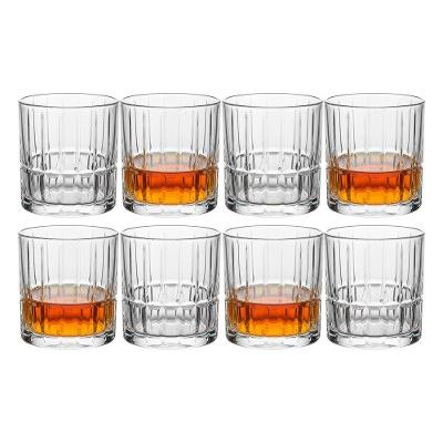 Jogo 8 Copo De Whisky Vidro Baixo Rocks Cristalle Drink Uisque Negroni Lapidado Haüskraft 310ml