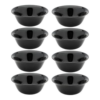 Jogo 8 Bowl Preto De Vidro Opalino Mini Tigela 12cm Sobremesa Molhos Porções Cereal Em Casa Tem