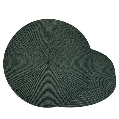 8 Jogo Americano Redondo Poliéster Para Mesa Verde Lyor Fresno Espiral 39cm