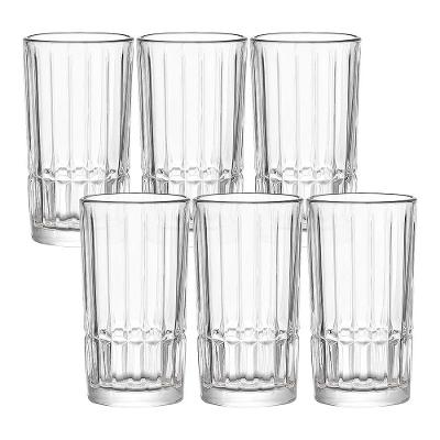 Jogo 6 Copo Alto De Vidro Lapidado Transparente Para água E Drinks Cristalle Haüskraft 385ml
