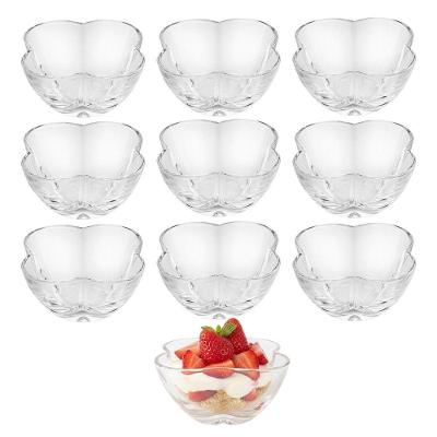Jogo 10 Bowl De Cristal Doces Sobremesas Transparente Clover Lyor 5x9cm