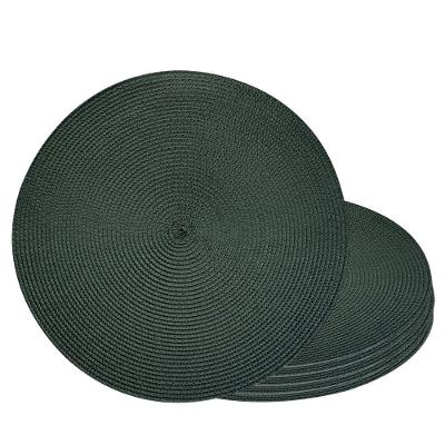6 Jogo Americano Redondo Poliéster Para Mesa Verde Lyor Fresno Espiral 39cm