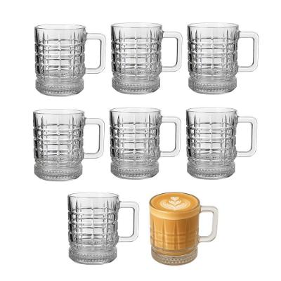 Jogo 8 Canecas de Vidro Quadrados Elusia 250ML para Café e Cappuccino Transparente em Casa Tem