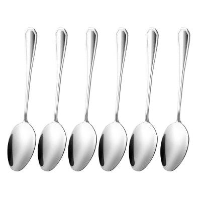 Jogo 6 Colheres De Sobremesa Aço Inox Cor Prata Linha Silver Em Casa Tem 16,5cm