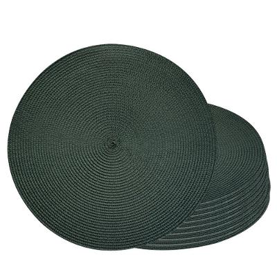 10 Jogo Americano Redondo Poliéster Para Mesa Verde Lyor Fresno Espiral 39cm